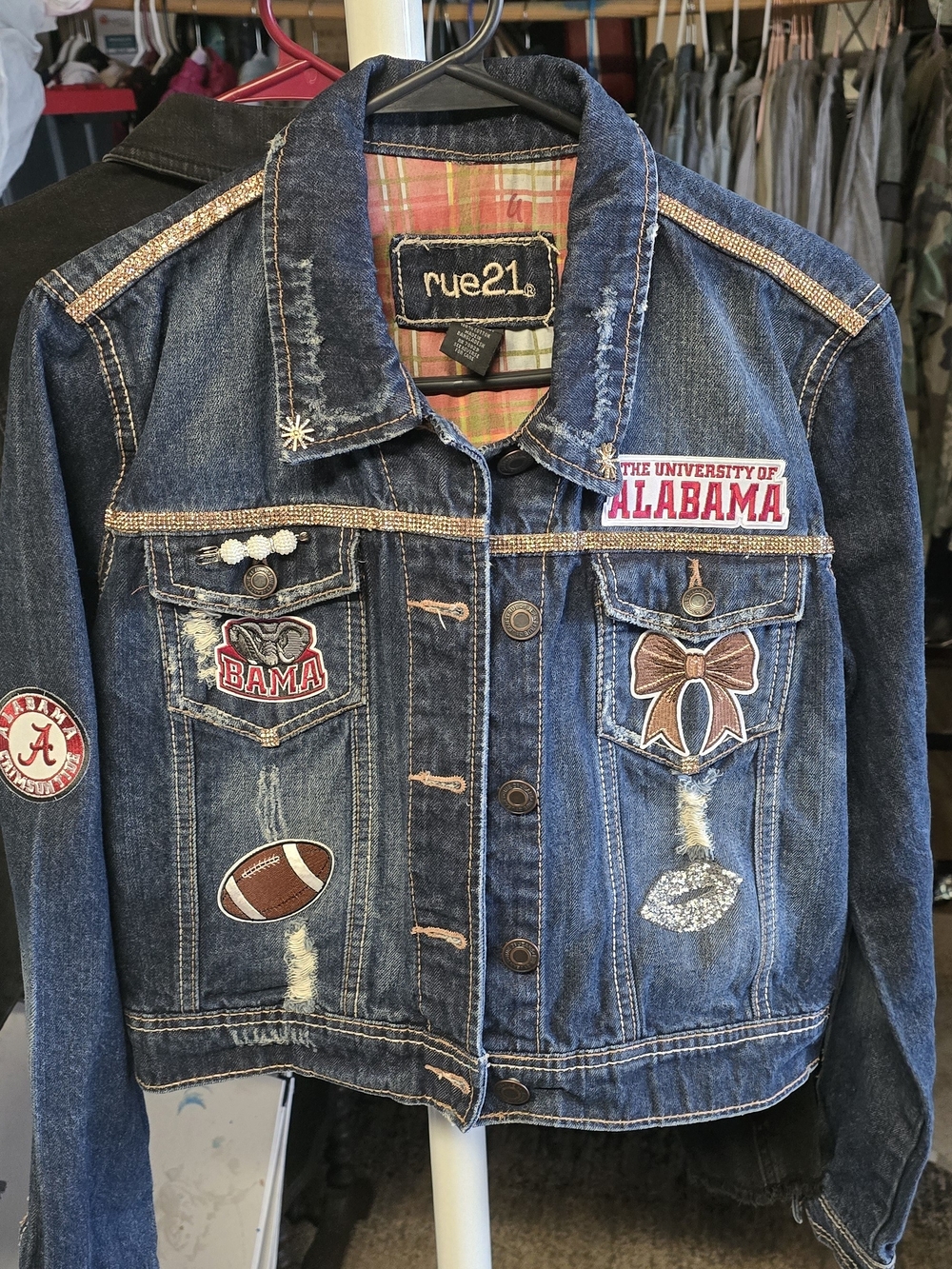 Blue Denim Jacket with Alabama & BAMA Patches